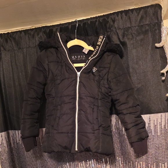 GUESS Kids Dark Puffer Jacket with Hood - Picture 1 of 3